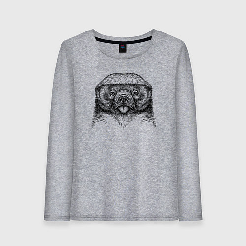 Женский лонгслив Медоед высунул язык / Меланж – фото 1