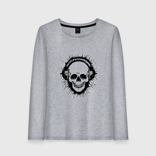 Женский лонгслив Смеющийся череп / Меланж – фото 1