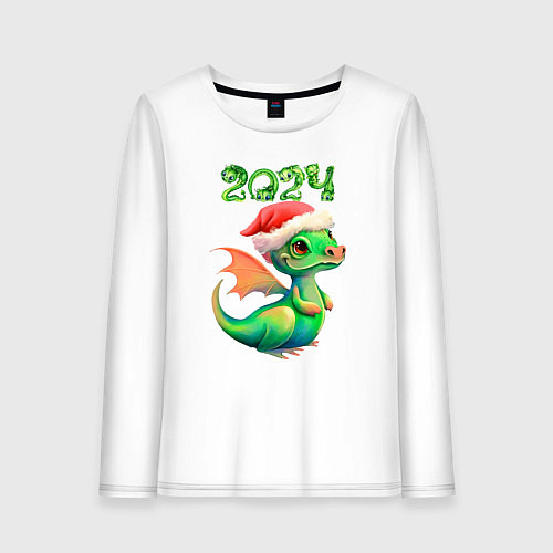 Женский лонгслив Дракончик 2024 / Белый – фото 1