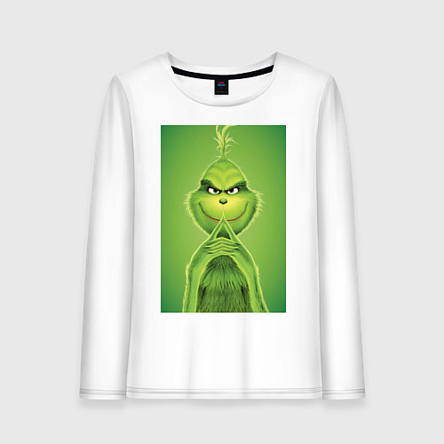 Женский лонгслив Коварный Гринч похититель Рождества / Белый – фото 1