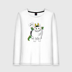 Лонгслив хлопковый женский Я дракон, цвет: белый