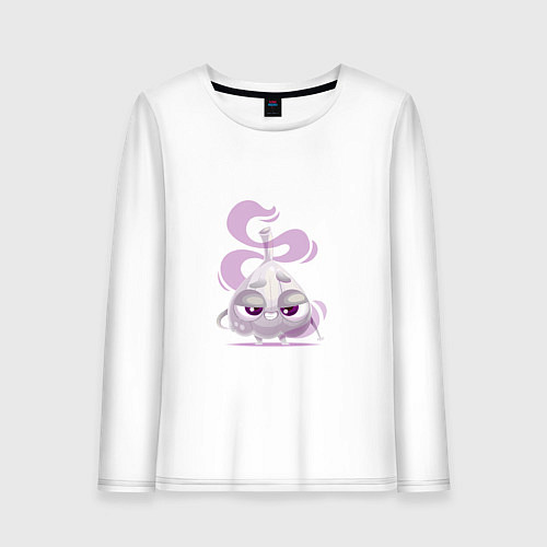 Женский лонгслив Воняющий улыбающийся чеснок / Белый – фото 1