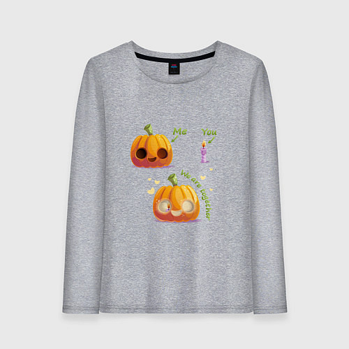 Женский лонгслив Тыква и свечка / Меланж – фото 1