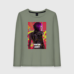 Лонгслив хлопковый женский Cyberpunk 2077 Phantom Liberty: Songbird, цвет: авокадо
