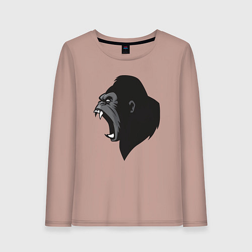 Женский лонгслив Кинг конг / Пыльно-розовый – фото 1