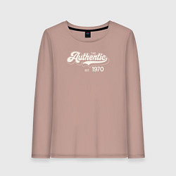 Лонгслив хлопковый женский Authentic 1970, цвет: пыльно-розовый