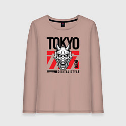 Лонгслив хлопковый женский Tokyo digital style, цвет: пыльно-розовый