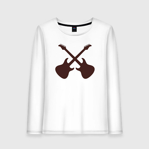 Женский лонгслив Guitars style / Белый – фото 1
