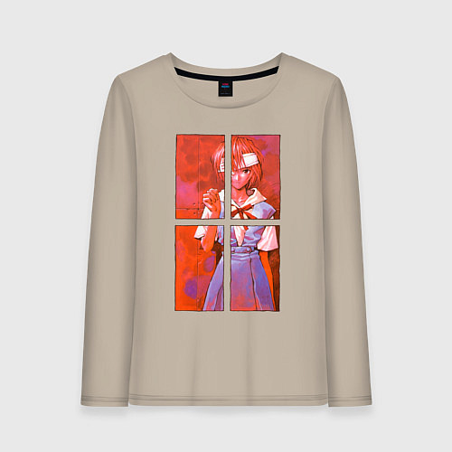 Женский лонгслив Аянами разбитые зеркала / Миндальный – фото 1