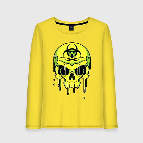 Женский лонгслив Biohazard skull / Желтый – фото 1