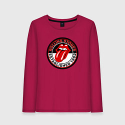 Лонгслив хлопковый женский Rolling Stones established 1962, цвет: маджента