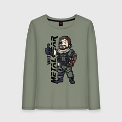 Лонгслив хлопковый женский Vault - Snake solid, цвет: авокадо