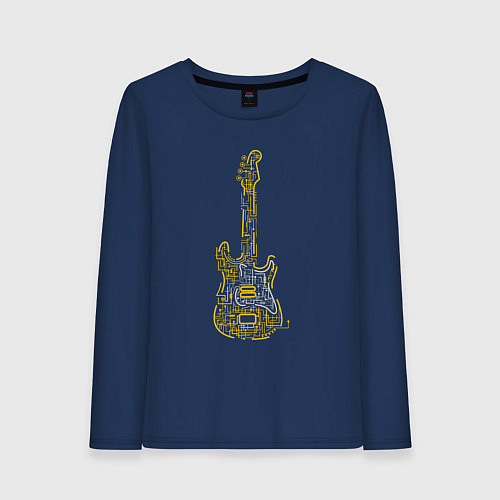 Женский лонгслив My guitar / Тёмно-синий – фото 1