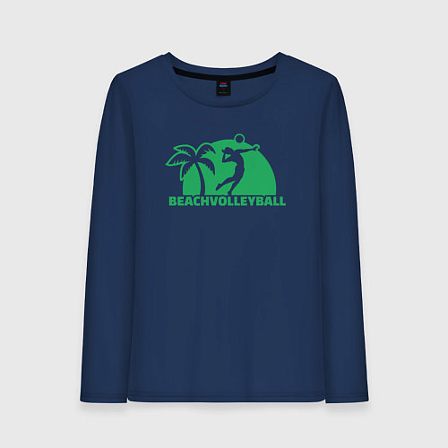 Женский лонгслив Green beach volleyball / Тёмно-синий – фото 1