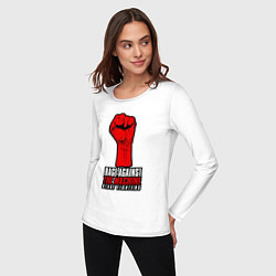 Лонгслив хлопковый женский Rage against the machine - fist, цвет: белый — фото 2
