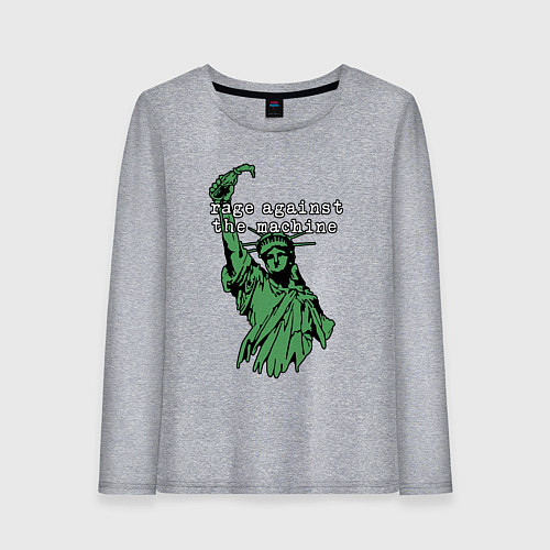 Женский лонгслив Rage Against - statue of liberty / Меланж – фото 1