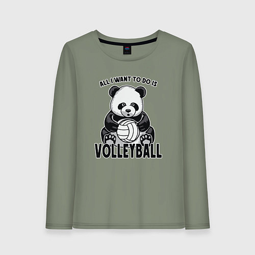 Женский лонгслив Panda volleyball / Авокадо – фото 1
