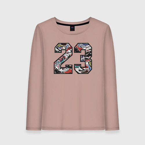 Женский лонгслив Джордан 23 / Пыльно-розовый – фото 1