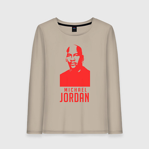 Женский лонгслив Jordan in red / Миндальный – фото 1