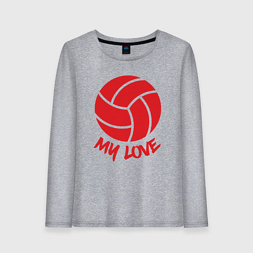 Женский лонгслив Volleyball my love / Меланж – фото 1