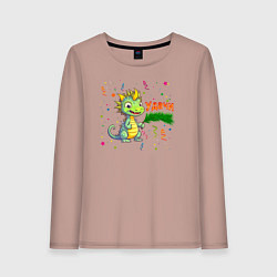 Женский лонгслив Новогодний дракон желает удачи