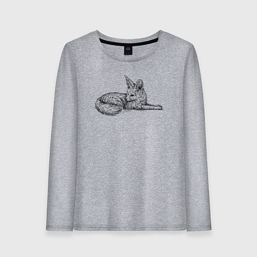 Женский лонгслив Фенек лежит / Меланж – фото 1