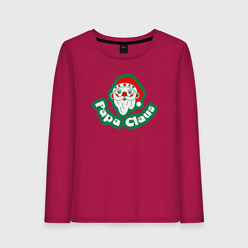 Женский лонгслив Papa Claus / Маджента – фото 1