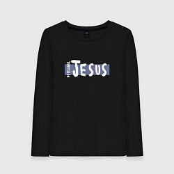Лонгслив хлопковый женский Depeche Mode - personal jesus logo, цвет: черный