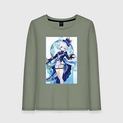 Лонгслив хлопковый женский Фурина - Геншин импакт, цвет: авокадо
