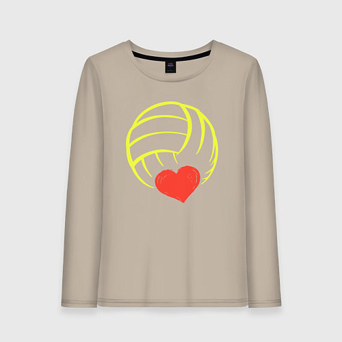 Женский лонгслив Volley love / Миндальный – фото 1