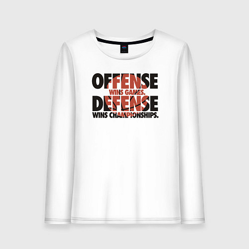Женский лонгслив Защита выигрывает чемпионаты / Белый – фото 1