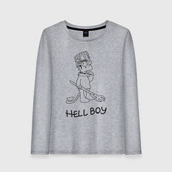 Лонгслив хлопковый женский Bart hellboy Lill Peep, цвет: меланж
