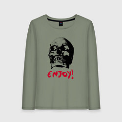 Лонгслив хлопковый женский Depeche Mode - Enjoy skull, цвет: авокадо