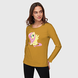 Лонгслив хлопковый женский Флаттершай из My Little Pony в кино, цвет: горчичный — фото 2