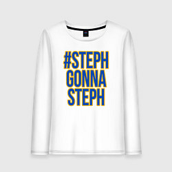 Лонгслив хлопковый женский Steph gonna Steph, цвет: белый