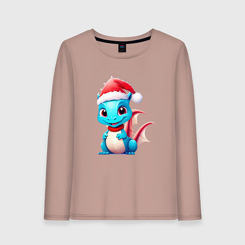 Женский лонгслив Драконишка 2024 / Пыльно-розовый – фото 1