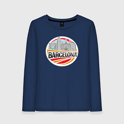 Лонгслив хлопковый женский Barcelona city, цвет: тёмно-синий
