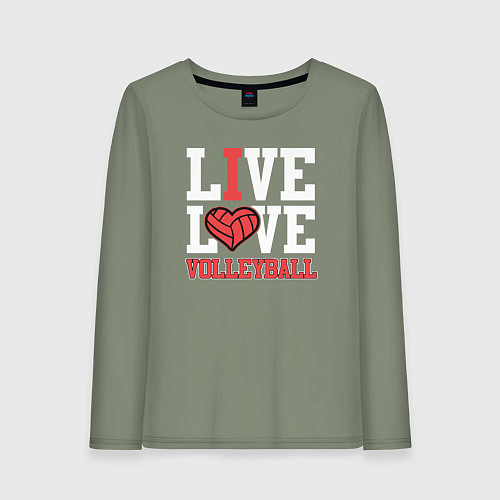 Женский лонгслив Жить и любить волейбол / Авокадо – фото 1