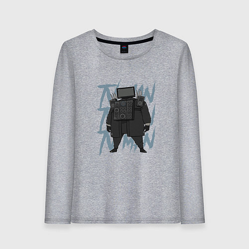 Женский лонгслив Упитанный ТВ Мен / Меланж – фото 1