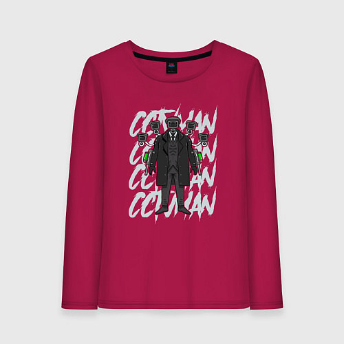 Женский лонгслив Large TV Man / Маджента – фото 1