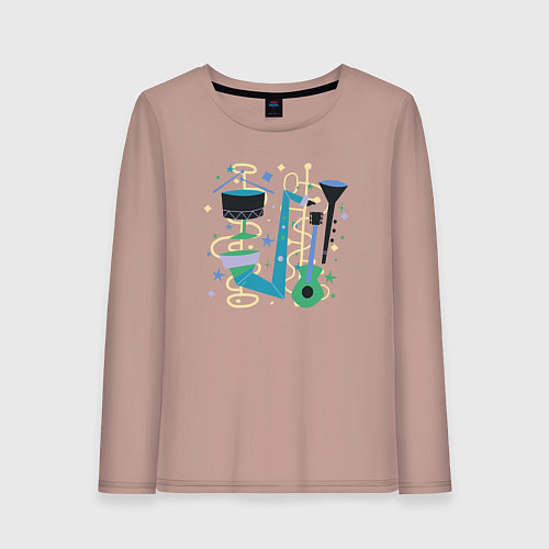 Женский лонгслив Джазовый ансамбль / Пыльно-розовый – фото 1
