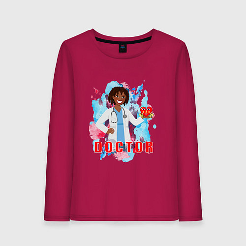 Женский лонгслив Я доктор / Маджента – фото 1