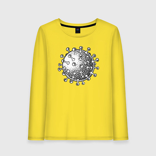 Женский лонгслив Частица вируса / Желтый – фото 1