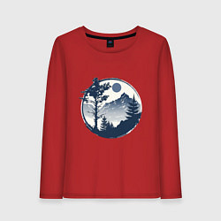 Женский лонгслив Горный пейзаж в круге
