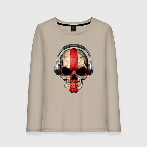 Женский лонгслив England music skull / Миндальный – фото 1