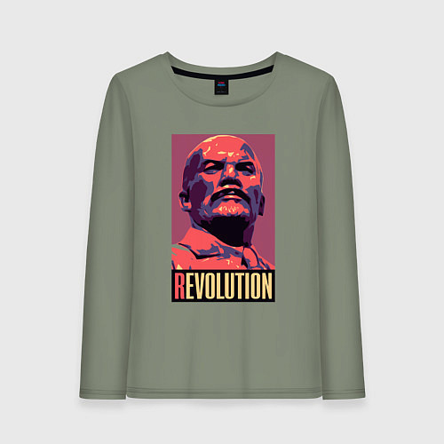 Женский лонгслив Lenin revolution / Авокадо – фото 1
