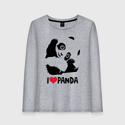 Женский лонгслив I love panda