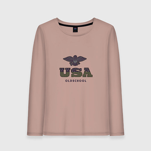 Женский лонгслив USA Oldschool / Пыльно-розовый – фото 1
