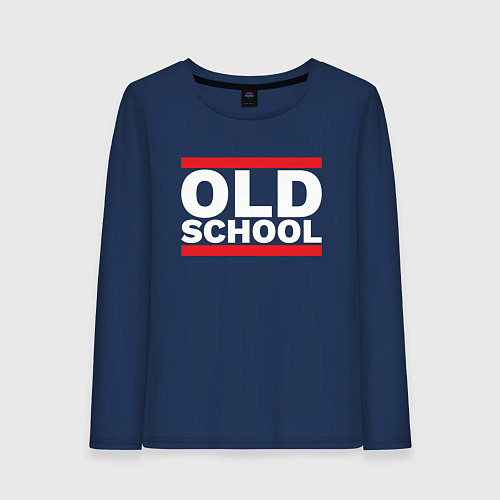 Женский лонгслив Old school - experience / Тёмно-синий – фото 1