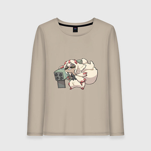 Женский лонгслив Опасная Фапута / Миндальный – фото 1